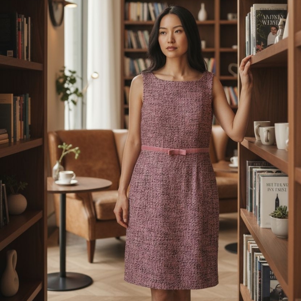 Elegant Pink Sleeveless Dress